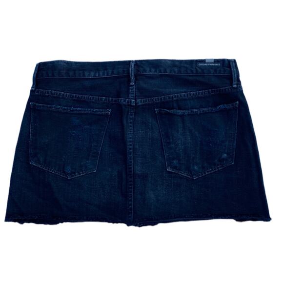 New Citizens Of Humanity Daria Black Distressed Cut Off Jean Denim Mini Skirt 27 - Picture 7 of 11